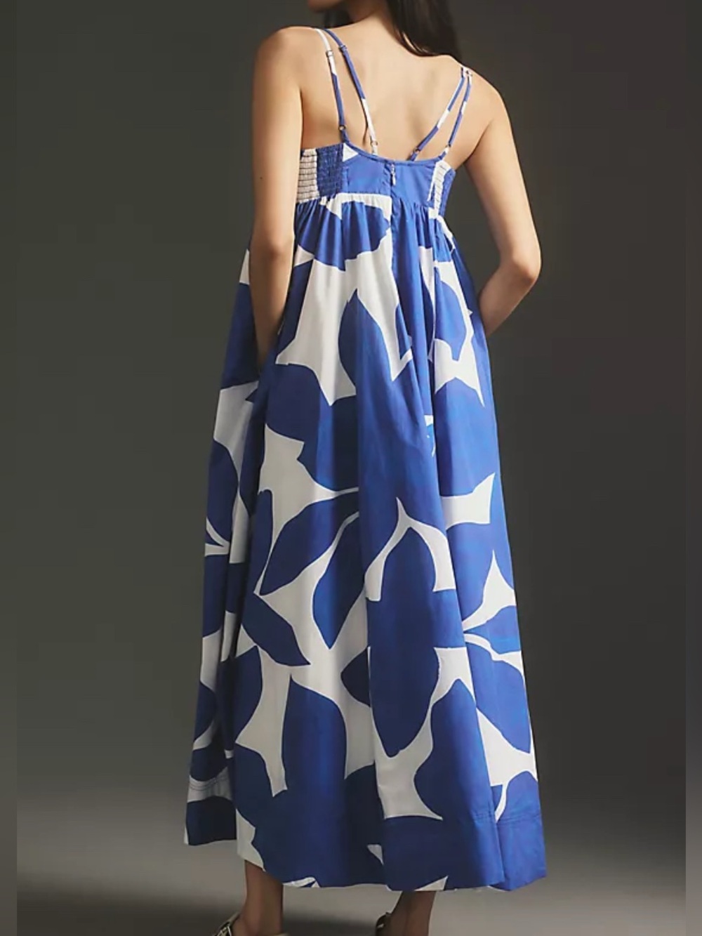 Anthropologie Blue and White Floral Maxi Dress - Picture 2 of 7